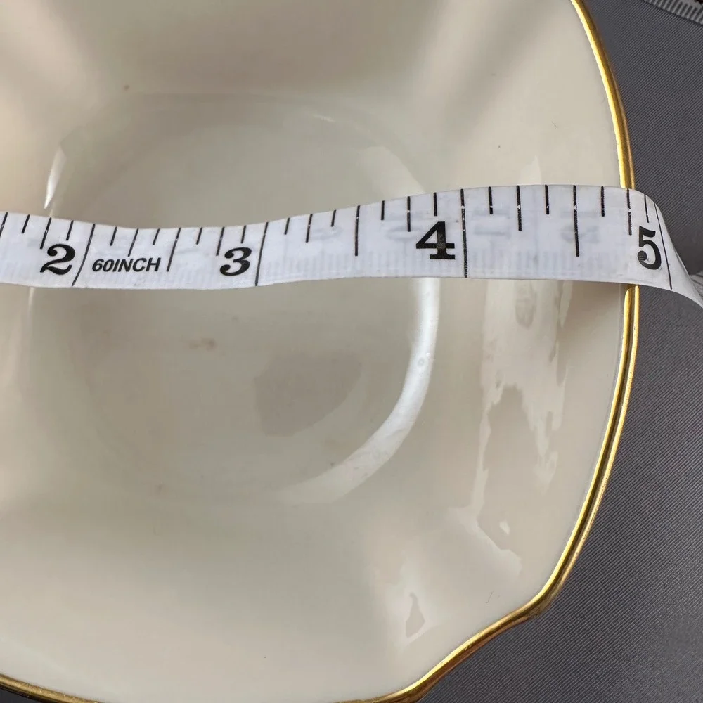 Vtg Lenox Arcadia Collection 1979 Cream Floral Gold Rimmed‎ Square Candy Dish